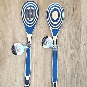 NWT Island Bamboo PAKKA WOOD 2 pc durable serving set